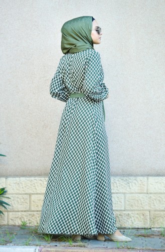 Emerald Green Hijab Dress 8004-07