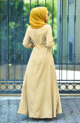 Tan Hijab Dress 8004-08