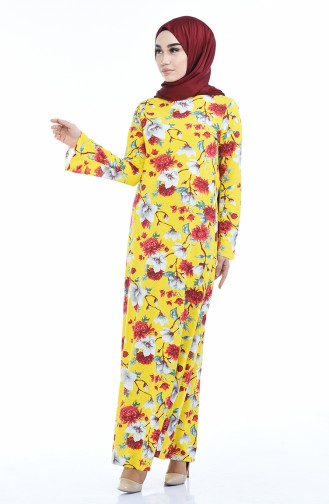 Gemustertes Kleid 1980-01 Gelb 1980-01