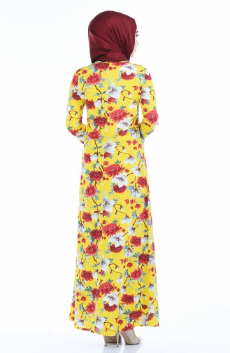 Gemustertes Kleid 1980-01 Gelb 1980-01