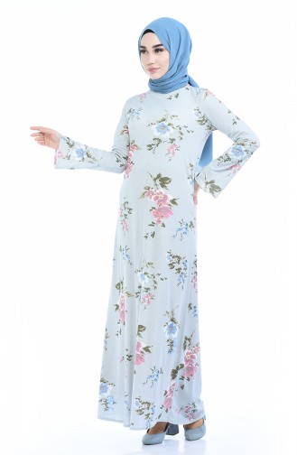 Gray Hijab Dress 1980B-01