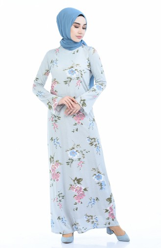 Gray Hijab Dress 1980B-01