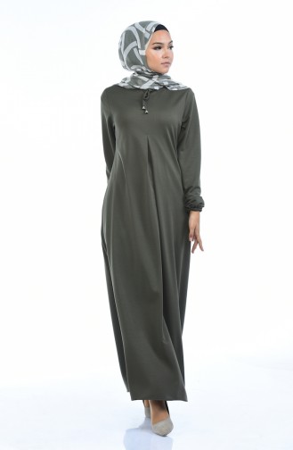 Khaki Hijab Dress 8380-12
