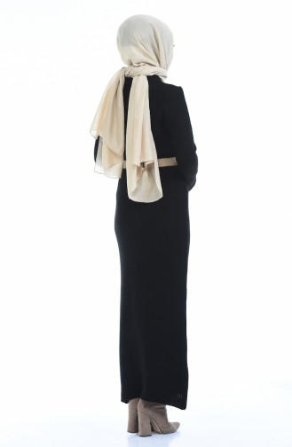 Schwarz Hijab Kleider 4786-02
