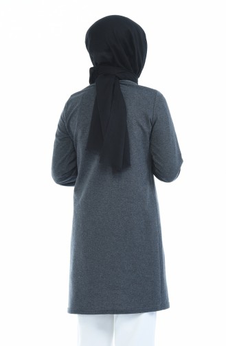 Düğme Detaylı Tunik 3066-13 Füme