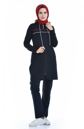 Zippered Tracksuit Suit 95131-03 Navy 95131-03