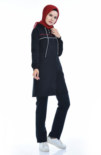 Zippered Tracksuit Suit 95131-03 Navy 95131-03