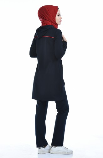 Zippered Tracksuit Suit 95131-03 Navy 95131-03