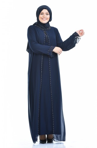 Dunkelblau Hijab-Abendkleider 6227-03
