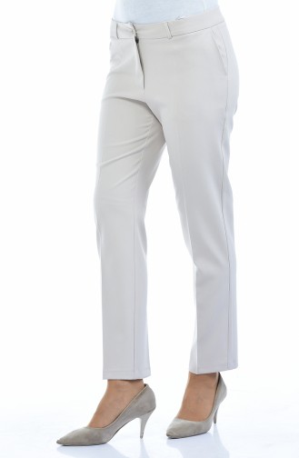 Straight Leg Pants with Pockets 20005-09 Beige 20005-09