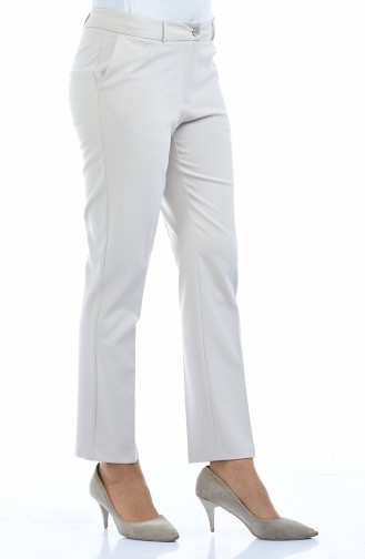 Straight Leg Pants with Pockets 20005-09 Beige 20005-09