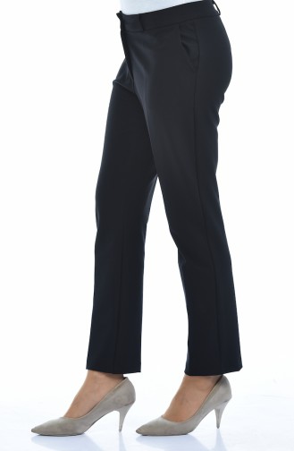 Straight Leg Trousers with Pockets 20005-08 Black 20005-08