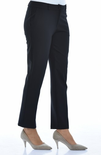 Straight Leg Trousers with Pockets 20005-08 Black 20005-08