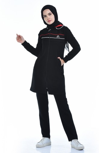 Zippered Tracksuit Suit 95131-04 Black 95131-04