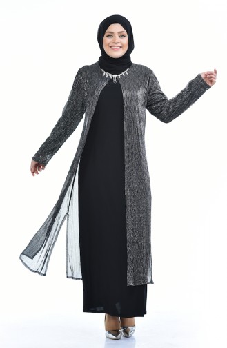 Robe de Soirée Grande Taille 1071-01 Noir 1071-01