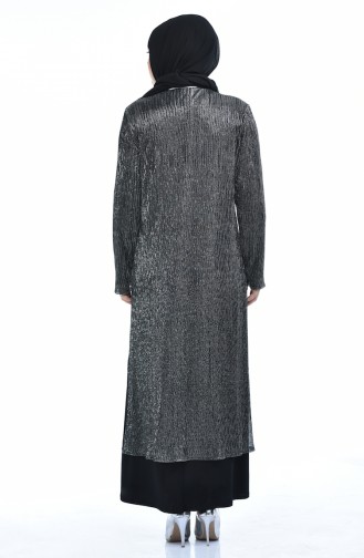 Große Größe Anzug-Aussehen Abendkleid  1071-01 Schwarz 1071-01