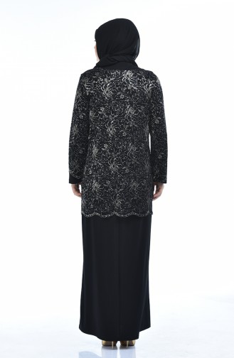 Schwarz Hijab-Abendkleider 6229-03