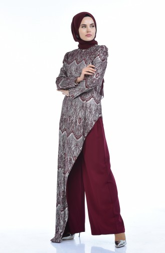 Ensemble Deux Pieces a Paillettes 7001-01 Plum 7001-01