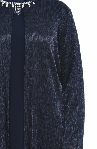 Robe de Soirée Grande Taille 1071-02 Bleu Marine 1071-02