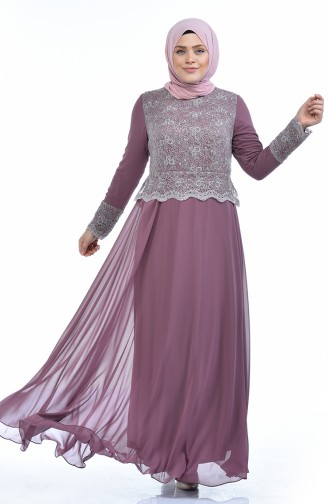 Beige-Rose Hijab-Abendkleider 1299-01