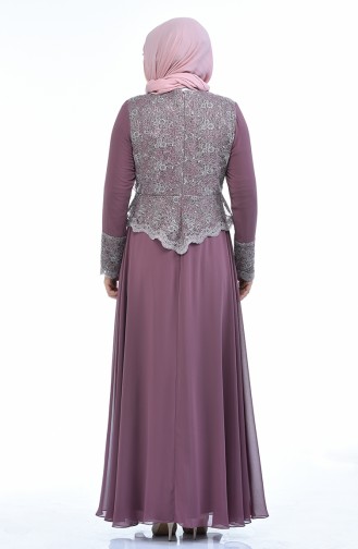 Dusty Rose Hijab Evening Dress 1299-01