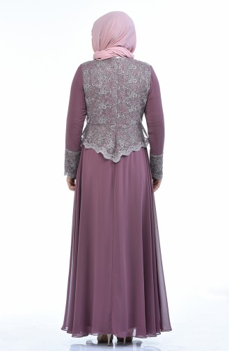 Beige-Rose Hijab-Abendkleider 1299-01