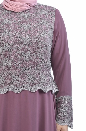 Robe de Soirée a Paillettes Grande Taille 1299-01 Rose Pâle 1299-01