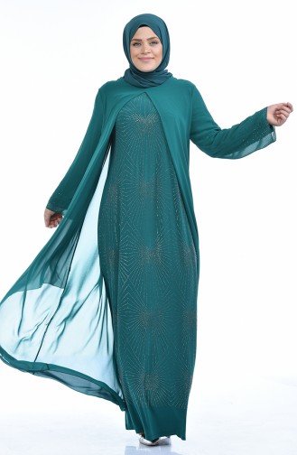 Robe de Soirée Grande Taille 6211-05 Vert 6211-05