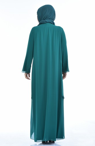 Green Hijab Evening Dress 6211-05