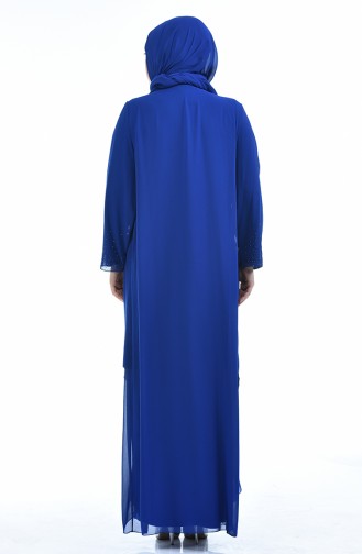 Robe de Soirée Grande Taille 6211-06 Bleu Roi 6211-06