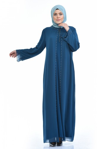 Petroleum Hijab-Abendkleider 6227-05