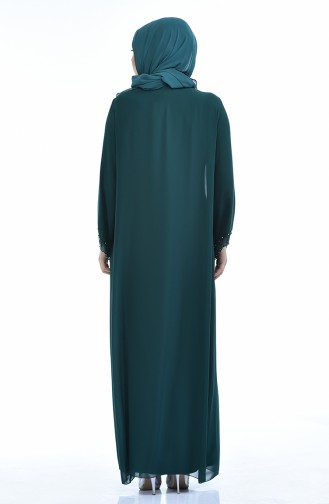 Emerald Green Hijab Evening Dress 6227-06