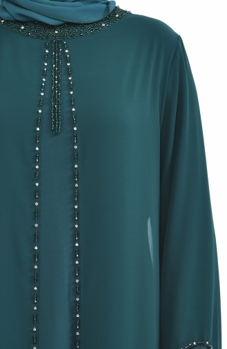 Smaragdgrün Hijab-Abendkleider 6227-06