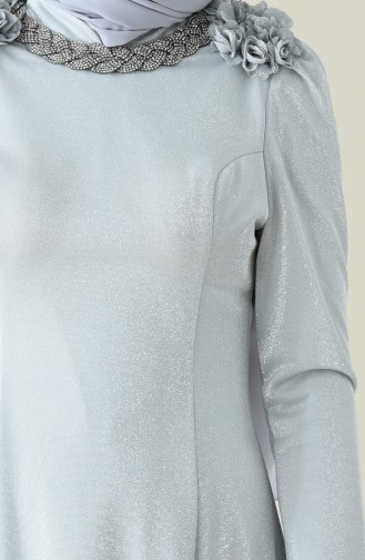 Grau Hijab-Abendkleider 7054-03