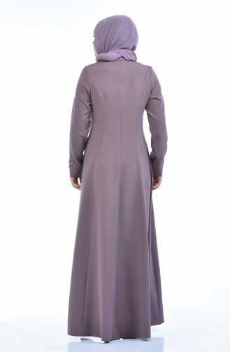 Dark Violet Hijab Dress 9013-02