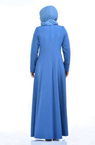 Robe avec Collier Grande Taille 9013-03 Bleu 9013-03