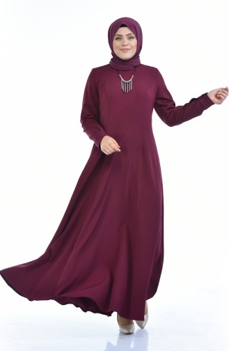 Robe avec Collier Grande Taille 9013-04 Plum 9013-04