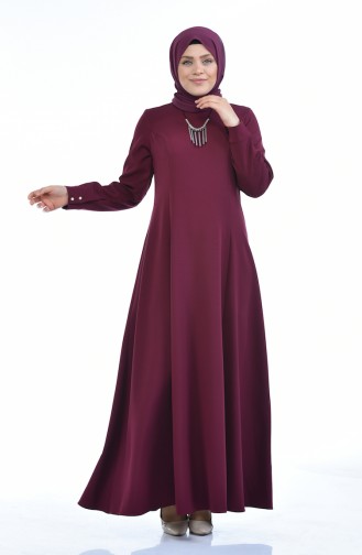 Plum Hijab Dress 9013-04