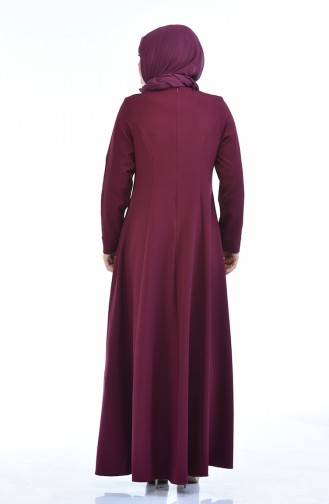 Grosse Grösse Kleid mit Halskette 9013-04 Zwetschge 9013-04