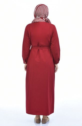 Claret Red Hijab Dress 0047-01