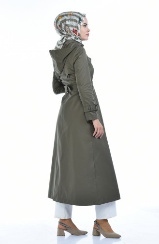 Trenchcoat mit Kapuzen 6828-02 Khaki 6828-02