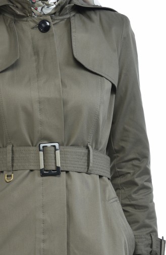 Trench Coat à Capuche 6828-02 Khaki 6828-02