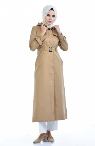 Trenchcoat mit Kapuzen 6828-03 Milschkaffee 6828-03