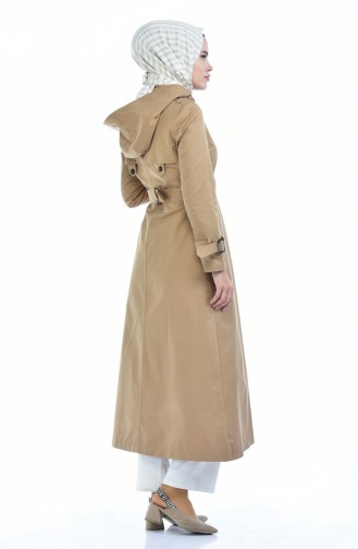 Trenchcoat mit Kapuzen 6828-03 Milschkaffee 6828-03