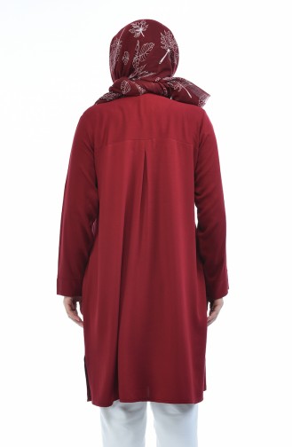 Büyük Beden Püsküllü Tunik 7534-03 Bordo