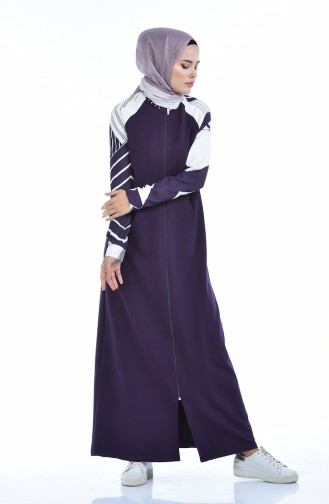 Patchwork Sport Abaya 9085-02 Lila 9085-02