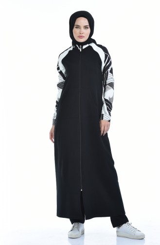 Patchwork Sport Abaya 9085-05 Schwarz 9085-05