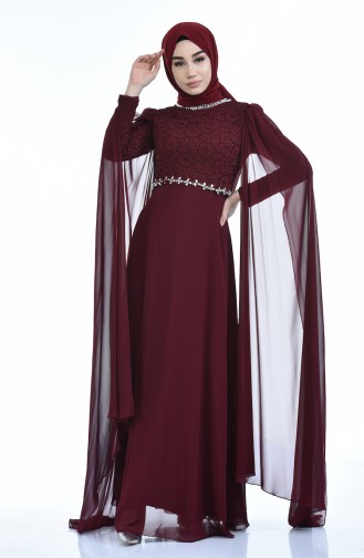 Robe de Soirée Perlées 5010-02 Plum 5010-02