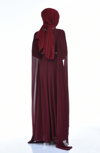 Robe de Soirée Perlées 5010-02 Plum 5010-02