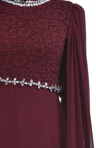 Robe de Soirée Perlées 5010-02 Plum 5010-02